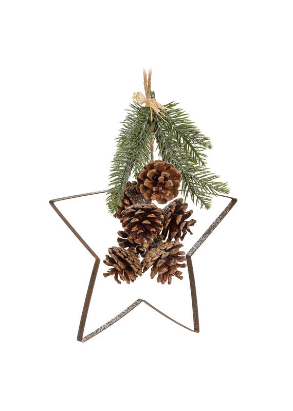 Large Star & Pinecone Metal Outline Ornament