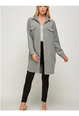 Oversized Button Down Jacket Charcoal