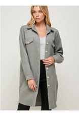 Oversized Button Down Jacket Charcoal