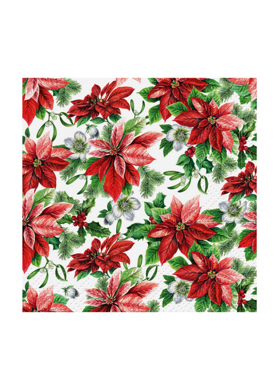 Glory Poinsettia Luncheon Napkin | Package of 20