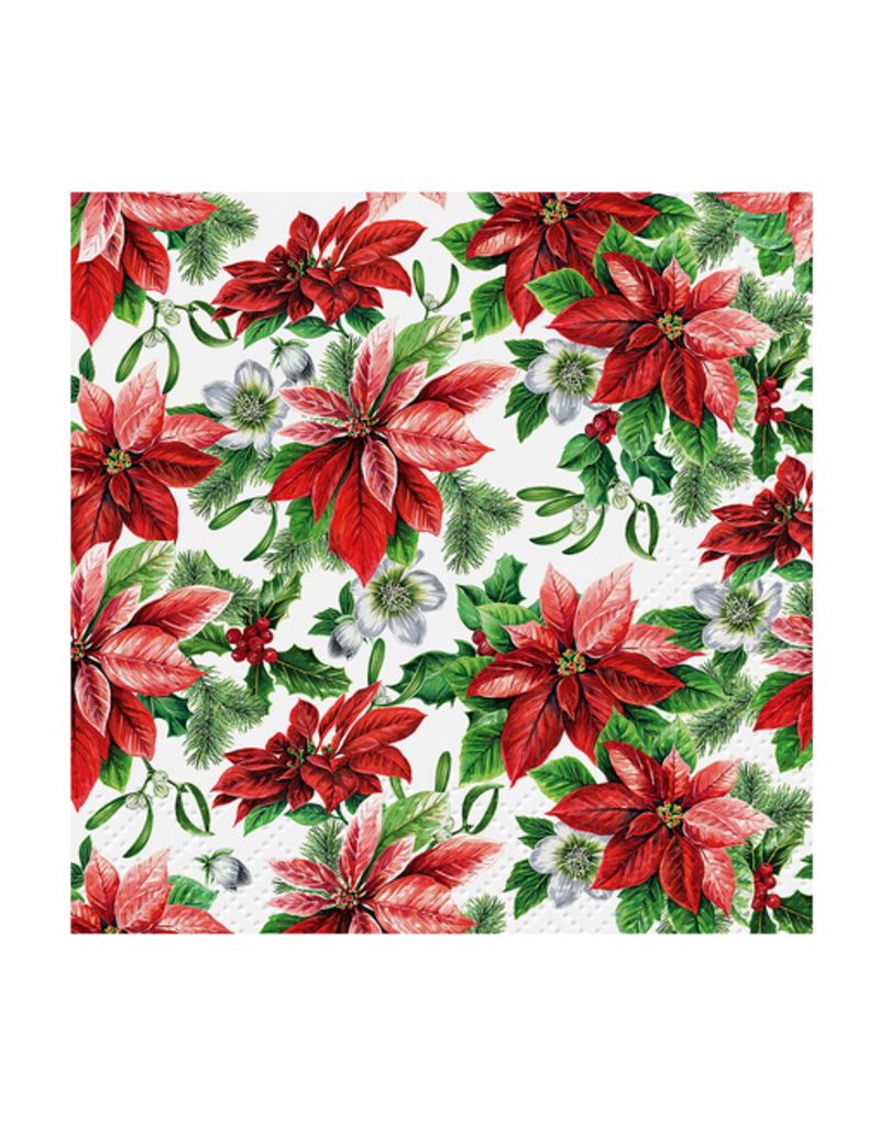 Poinsettia Cocktail Napkin | Package of 20