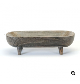 Carved Wood Bowl with Legs