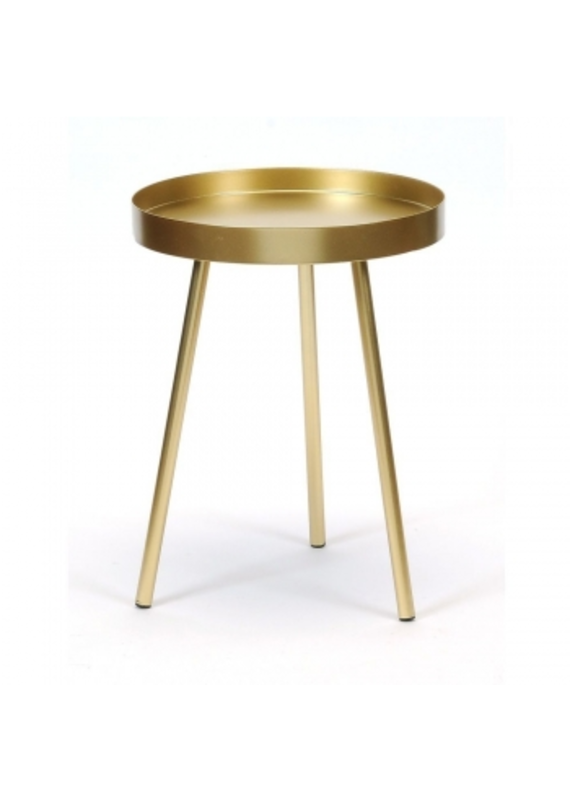 Gold Round Metal Small Side Table