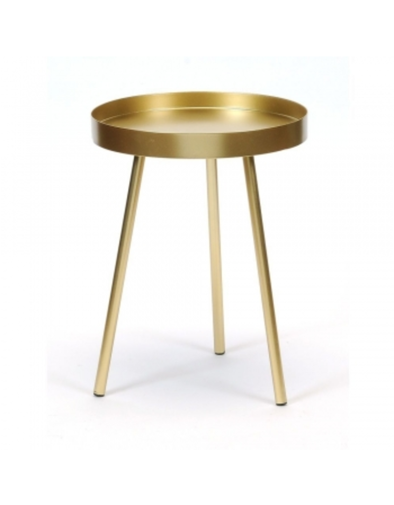 Gold Round Metal Small Side Table