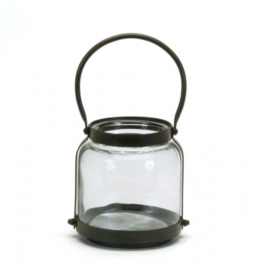 Round Glass Jar with Handle