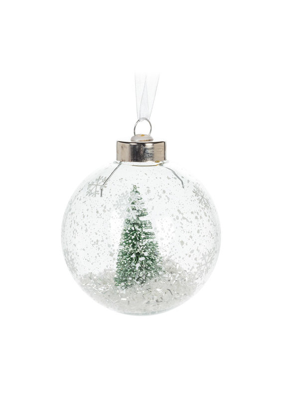 Winter Tree Glass Ball Ornament