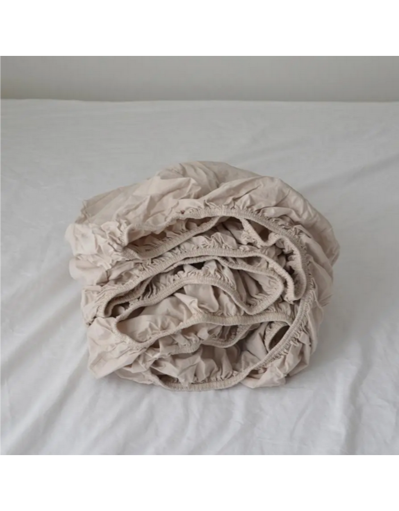 Turkish Cotton Fitted Sheet | House of Jude | Oat Milk