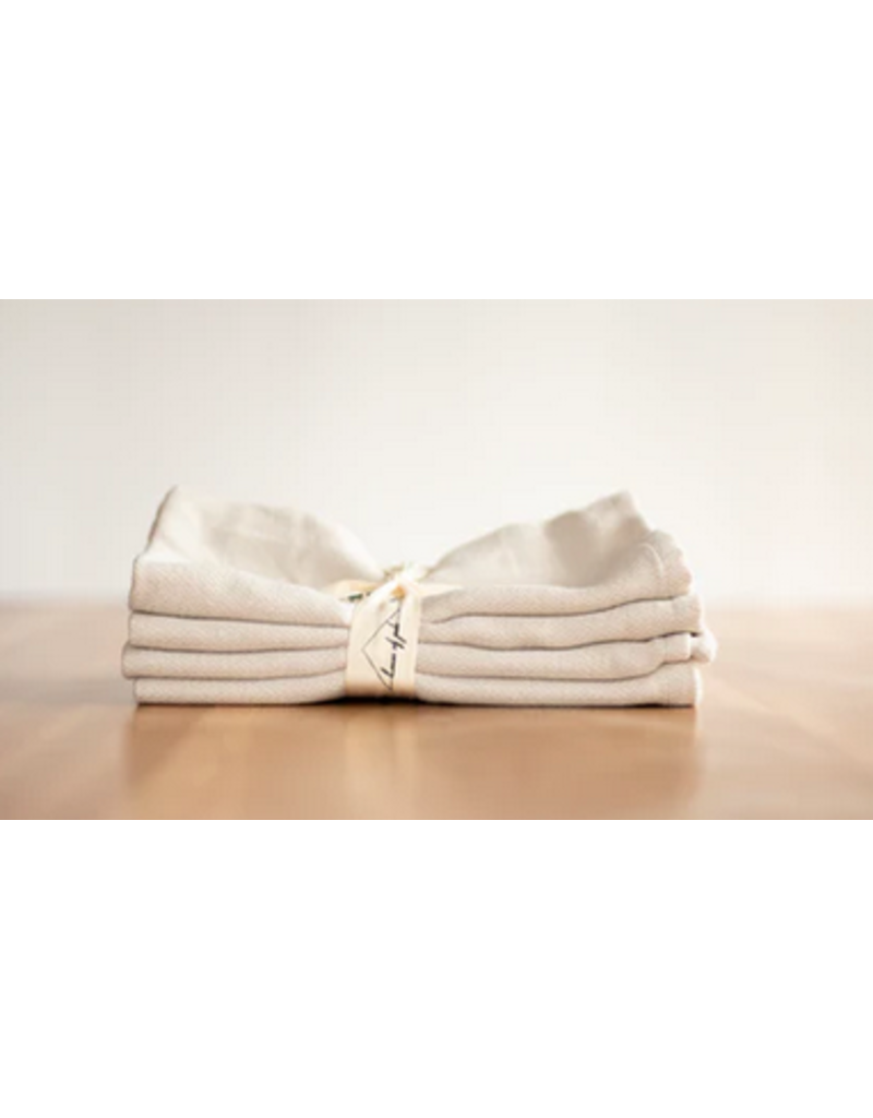 Set of 4 Turkish Cotton Cloth Napkins | Oat Milk | House of Jude