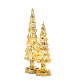 Gold Glass Tree with Lights