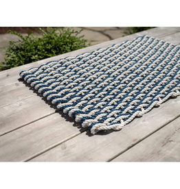 Oyster + Navy Doormat | The Rope Company