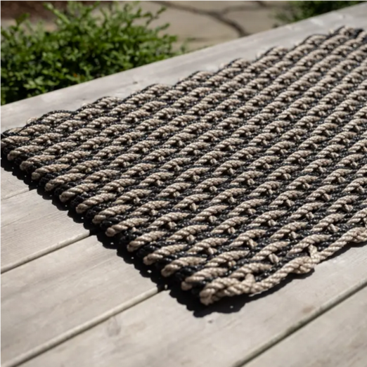 Sand+Charcoal Doormat  The Rope Company - DeFerrari Home