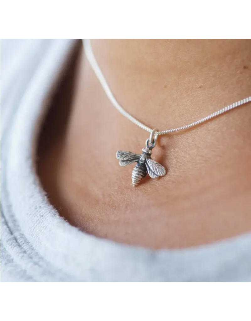 Tiny Bee Charm Necklace | 16"