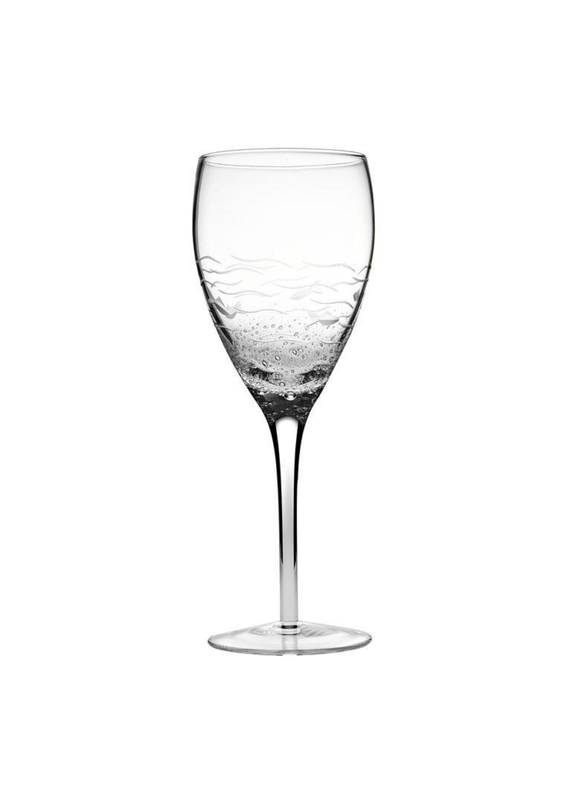 Abbott Collection Cut Fish & Bubbles Wine Glass