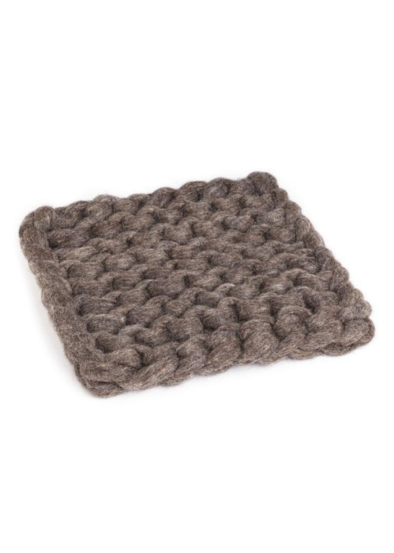 Chunky Knitted Trivet | Taupe