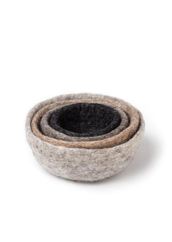 Nesting Wool Bowls | Set of 4