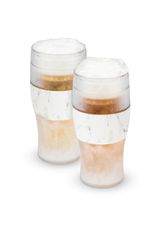Beer FREEZE™ Cooling Cups in Marble, Set of 2