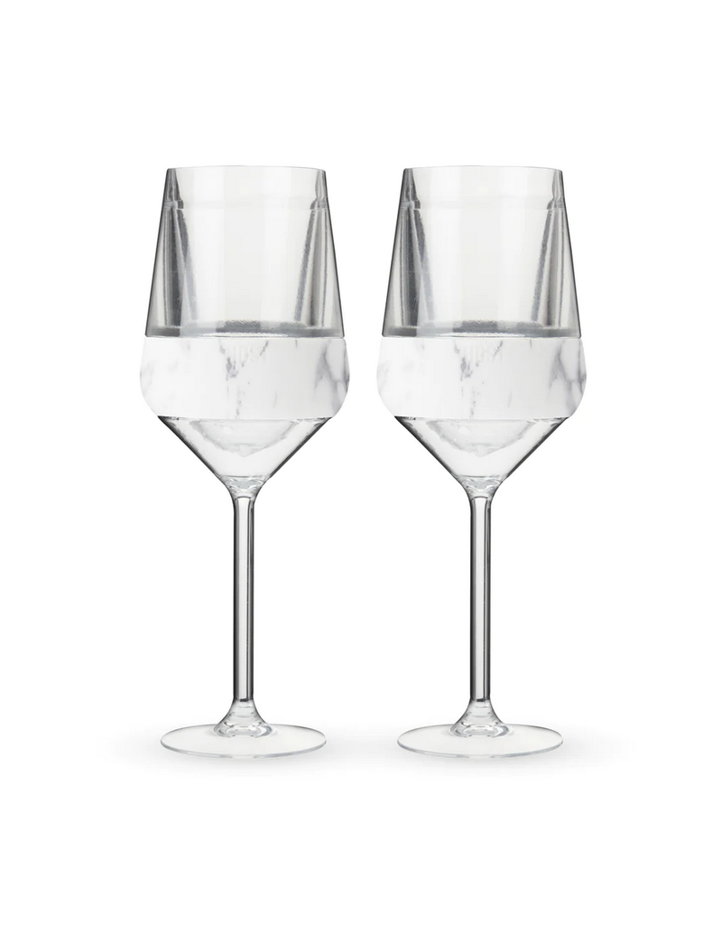 Stemmed Wine FREEZE in Marble, Set of 2