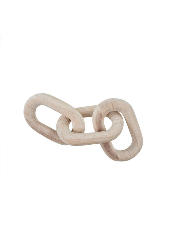 Indaba Trading Co. White Washed Wooden Chain Links