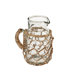 Indaba Trading Co. Cane Weave Small Glass Carafe