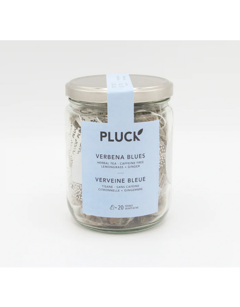 Pluck Tea Verbena Blues | Glass Jar of Tea Bags 20 Servings