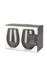 Design Home Gunmetal Stemless Wine Glasses by Viski® | Set of 2