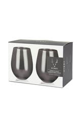 Gunmetal Stemless Wine Glasses by Viski® | Set of 2
