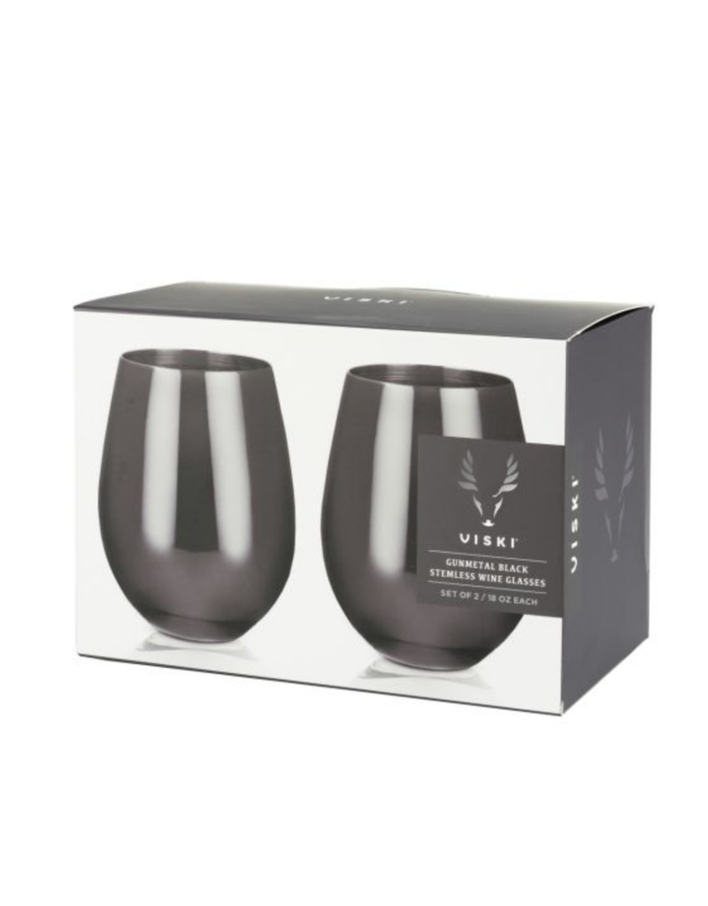 Design Home Gunmetal Stemless Wine Glasses by Viski® | Set of 2