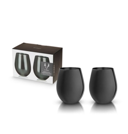 Design Home Gunmetal Stemless Wine Glasses by Viski® | Set of 2