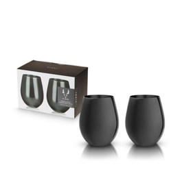 Gunmetal Stemless Wine Glasses by Viski® | Set of 2
