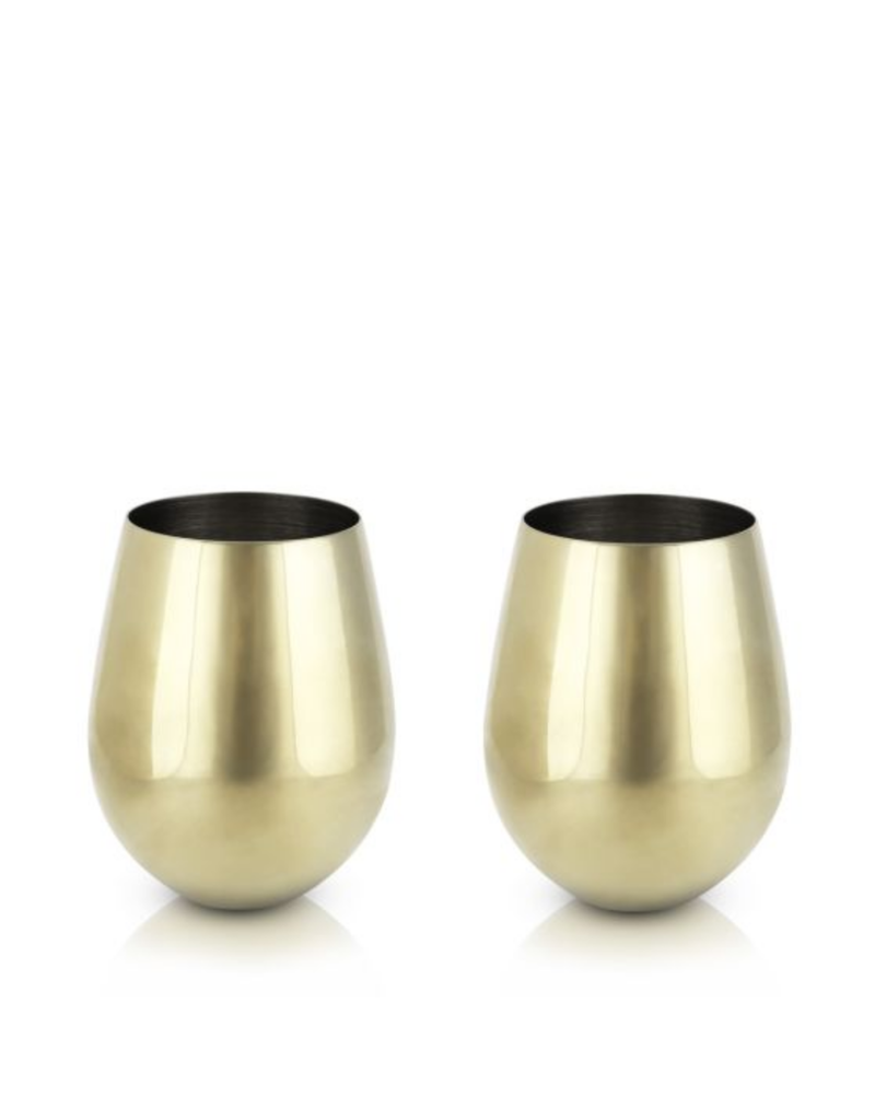 Design Home Gold Stemless Wine Glasses by Viski® | Set of 2