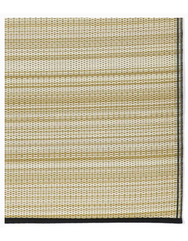 Reversible Sand & Black Striped Outdoor Rug for Patio | Cancun Shadow