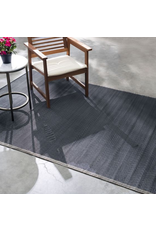 Reversible Sand & Black Striped Outdoor Rug for Patio | Cancun Shadow