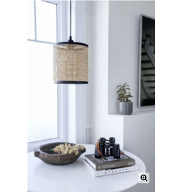 Rattan and Metal Hanging Rattan Lamp