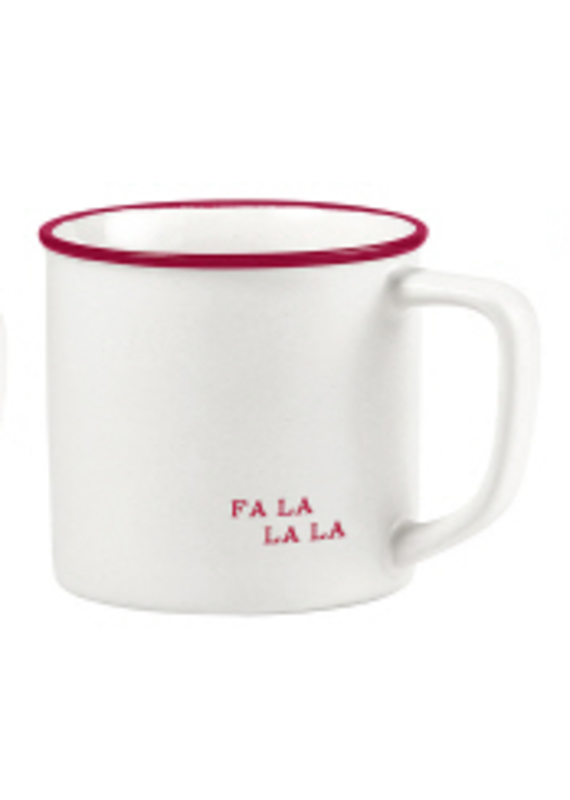 Creative Brands Fa La La La Stamped Stoneware Mug