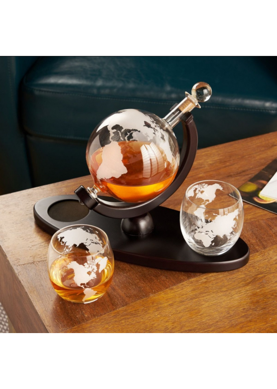 Whiskey Globe Decanter & Glass Set