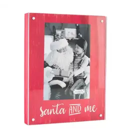 Santa And Me Wood Block Photo Frame