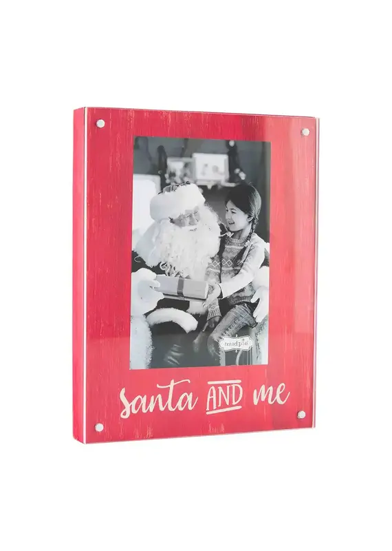 Santa And Me Wood Block Photo Frame