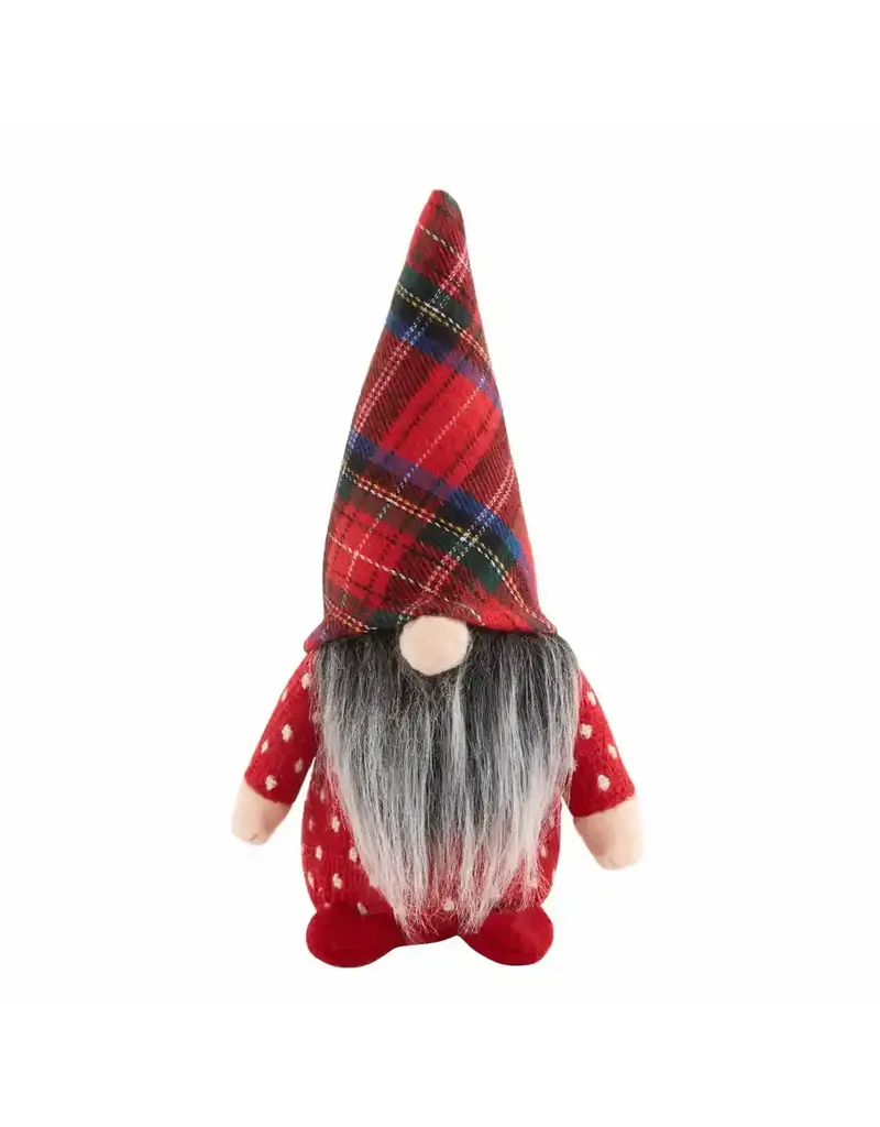 Mud Pie Small Red Plaid Hat Christmas Decorative Gnome