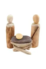 Mud Pie Wood And Stone Nativity Set