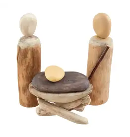 Wood And Stone Nativity Set