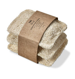 Set of 3 Natural Loofah Kitchen Scrubbers