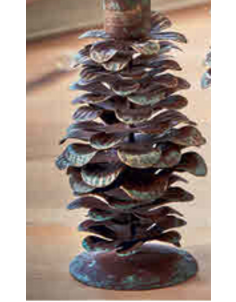 Handmade Metal Pinecone Taper Candle Holder