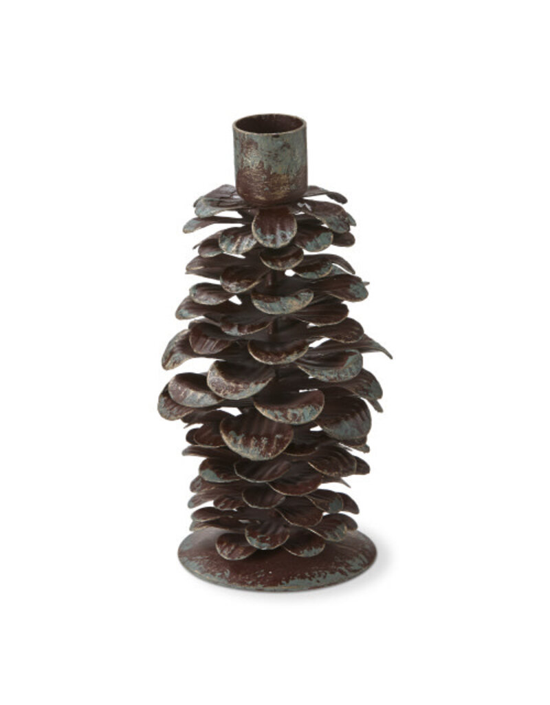 Handmade Metal Pinecone Taper Candle Holder | md