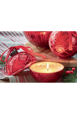 Red Glass Christmas Ornament Candle | lg