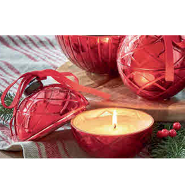 Red Glass Christmas Ornament Candle | lg