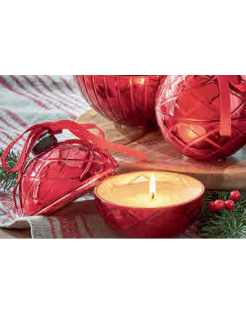 Red Glass Christmas Ornament Candle | lg