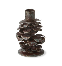 Handmade Metal Pinecone Taper Candle Holder | sm