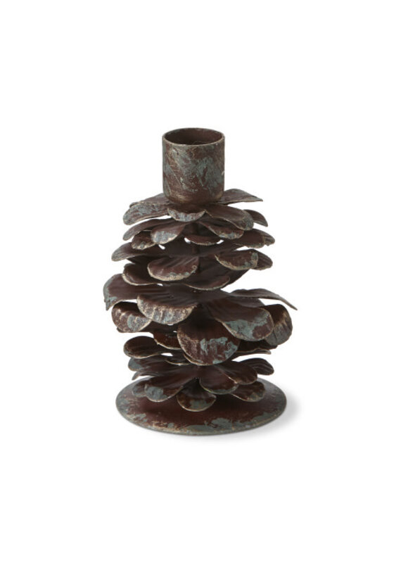 Handmade Metal Pinecone Taper Candle Holder | sm