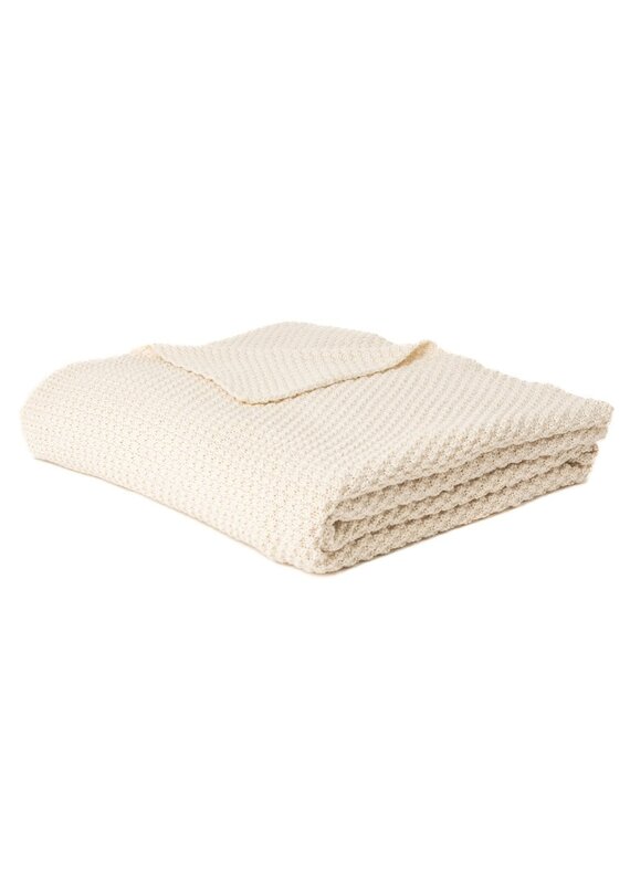 Brunelli Caramelo cream knit throw