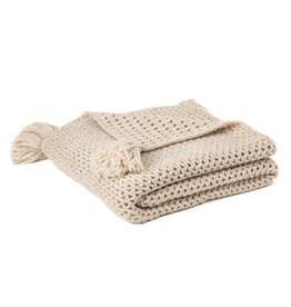 Brunelli Janick natural knitted throw
